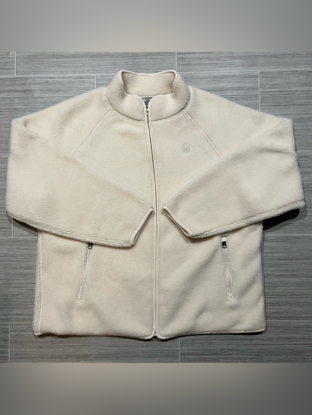 Sierra Designs Cream Sherpa-Lined Zip Jacket
